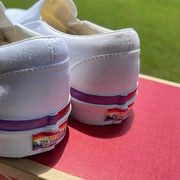 White Vans with Rainbow piping - Picture 7 of 13